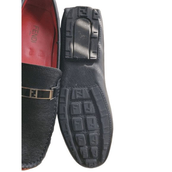 Fendi men\'s black logo loafers size EU 45 main image 4